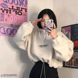 Stylish wool sweatshirts for girls & women, solid color, long sleeves, size S-XL (India origin)