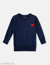 Cotton blend kids' comfortable sweatshirts with heart pattern, suitable for ages 1-16, Indian origin