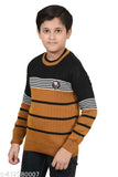 Wool striped sweater for boys, long sleeves, trendy design from Cutiepie, suitable for 7-8 years