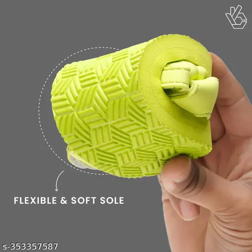 Neon green unisex Tooti Frooti sandals by ONYC, EVA sole, slip-resistant for kids' adventures