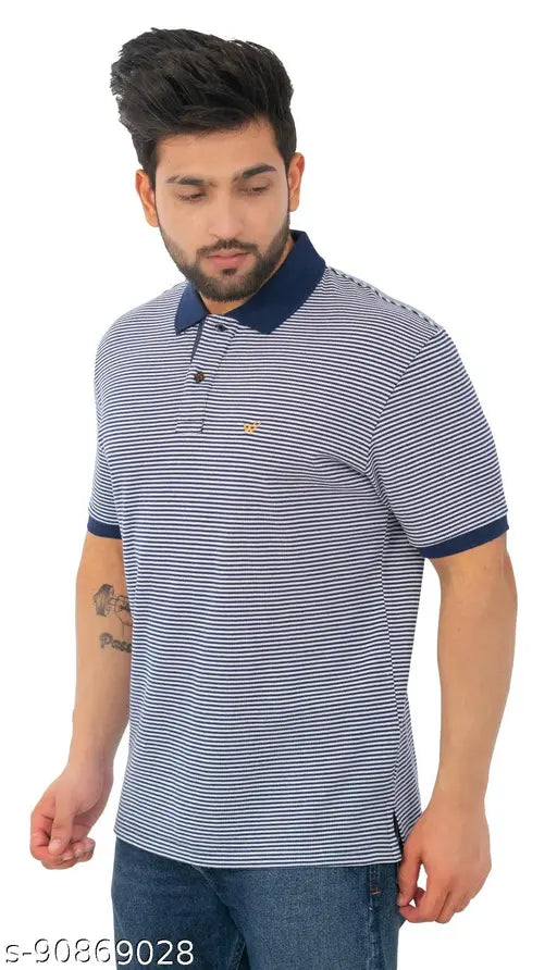 Wild Cops premium edition cotton blend pique striper polo T-shirt, men's size M (20in/27in), signature embroidered logo