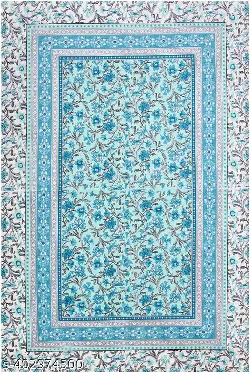 Shubastik 240 TC pure cotton king-size bedsheet with 2 pillow covers (90x108 inch), floral print superfine flat sheets for summer adults