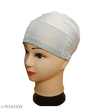 Multicolor cotton canvas hijab cap (pack of 3) - Modern women's head wrap for vibrant style and comfort, Indian origin