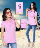 Mintytees Women's premium biowashed cotton polo t-shirt, mint color, short sleeves. Ideal for casual day or night events, perfect for every age group. Designed and crafted in India