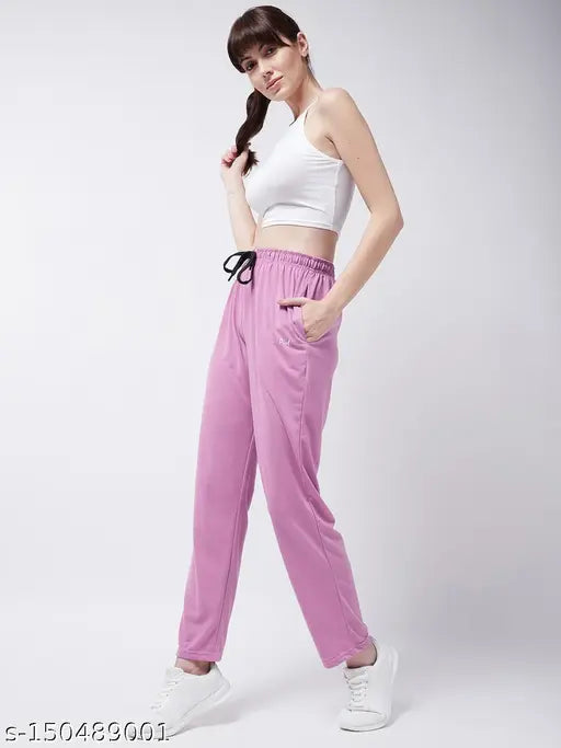 Solid cotton track pants for women by Shanvi creation, ideal for sports and activewear. Indian-made, size 32 with a waist size of 32 inches and length size of 39 inches
