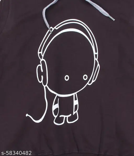 Girls grey cotton sweatshirt & hoodie - soft, vibrant, printed design for kids' activewear & casual style. Available in sizes 3-4yrs, 5-6yrs, 9-10yrs, 11-12yrs. Made in India