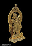 Gold-plated Krishna Idol Set for Vastu, Home, Temple, Office Gifting - 8cm x 23cm x 13cm Indian handicraft