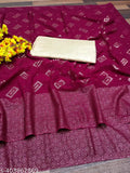 Women's premium Georgette saree in poly Georgette, adorned with zari woven blouse and solid net running blouse, single size from India (Length: 5.3m, Blouse: 0.8m)