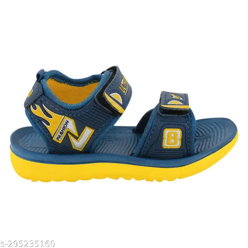Yellow synthetic welcro sandal for kids (5.5-11 years), high quality EVA sole - Elecant DM14