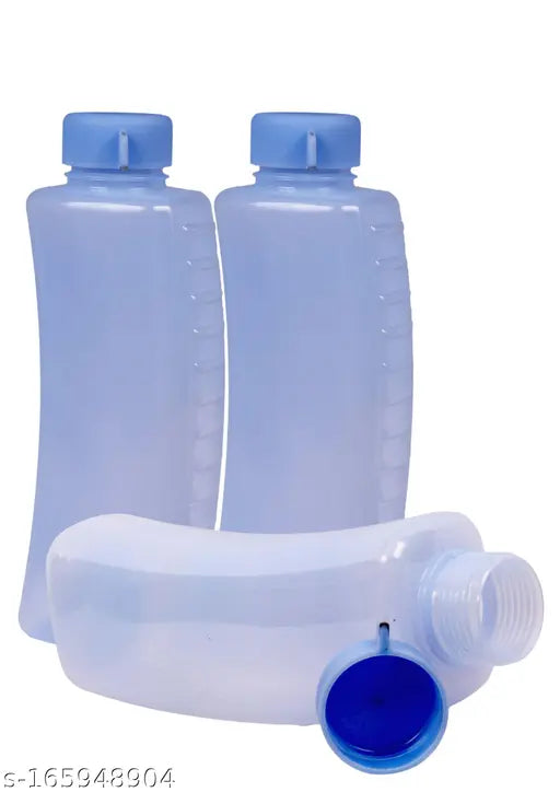 Blue plastic fridge water bottles set of 3 - Leak-proof, BPA-free, and hygienic with easy grip style, ideal for chilled or room temperature water