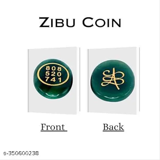 Green jade Zibu coin, natural non-synthetic oval cabochon. Attracts money, cash flow & wealth. Feng Shui accessory (Pack of 1)