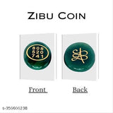 Green jade Zibu coin, natural non-synthetic oval cabochon. Attracts money, cash flow & wealth. Feng Shui accessory (Pack of 1)