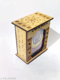 Handcrafted wooden Baba Shyam Temple, Indian artifact showpiece (6.5cm L x 7.5cm H x 4cm B), antique laser-cut design with no light included