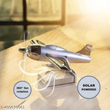 Solar-powered aeroplane design air freshener with 360-degree rotation, almond scent fragrance
