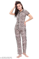 Multicolor satin camouflage night suit set (NW_SD041_TG_2PC), soft and comfortable sleepwear for XL or XXL, ideal for loungewear or nightwear