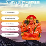 Resin Panchmukhi Hanuman Ji Murti Bala Ji, 6 inch high, perfect for home & office decor
