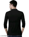 Classic cotton long sleeves solid pattern men's t-shirt, premium quality collar design, S to XXL sizes available
