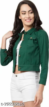 Cotton blend, three-quarter sleeve, trendy woman's jacket - India