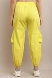 Casual poplin cotton high-waisted wide-legged pants for women - Indian-made solid net design, available in sizes 24-36