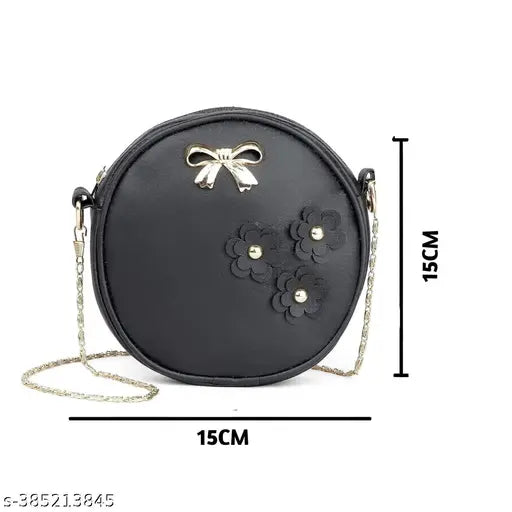 Leather sling bag combo pack of 2, black & white quilted design, stylish crossbody/shoulder bag for women & girls, made from soft, durable Indian leather