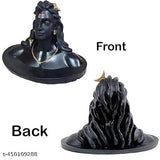Adiyogi Shiva black statue, Indian religious idol for car dashboard decor