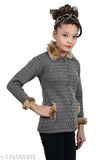 Wool girls sweater set (4-5 years), printed net design, Christy's Collection