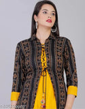 Rayon Anarkali kurti with long shrug, printed combo for women (Pack of 1), size S-XXXXL