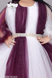 kids-girls-party-dress net-fabric long-sleeves printed net-pattern suitable-for-2-3Y to 12-13Y Indian festive wear