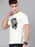 Colourful Threads Lion King graphic printed round neck half sleeve white cotton men's t-shirt, 100% premium quality, perfect for gym, sports, and events
