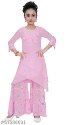 Vibrant Indian ethnic plazzo kurta set for kids aged 2-6, rich traditional print