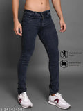 Denim dyed/washed men's jeans, modern fit and regular cut, cotton fabric for comfort. RASSO brand, mid-rise style with various sizes available (e.g., 28, 30, 32, 34, 36, 38, 40, 42) from India