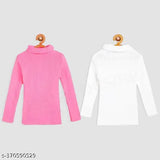 Woolen high neck innerwear pullovers (pack of 3) - Solid color thermal vests for winter, kids friendly, made in India