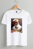 Yellow printed net Thala Ajith Kumar logo on short-sleeved polyester t-shirt, Indian men's fashion apparel