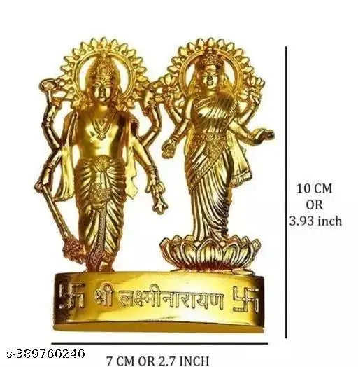 Brass idol of Shree Hari Lakshmi ji and Vishnu Jishri laxminarayan, 97.5cm tall, for spiritual prosperity and home decor