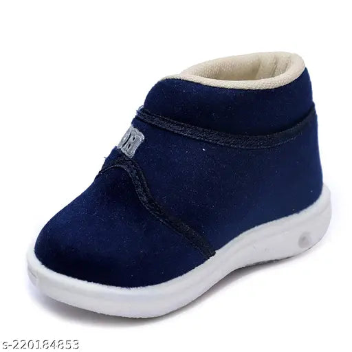 Canvas and rubber embellished net Kids' Velvet shoes (Whistle Sound) & Teddy flip flops - India