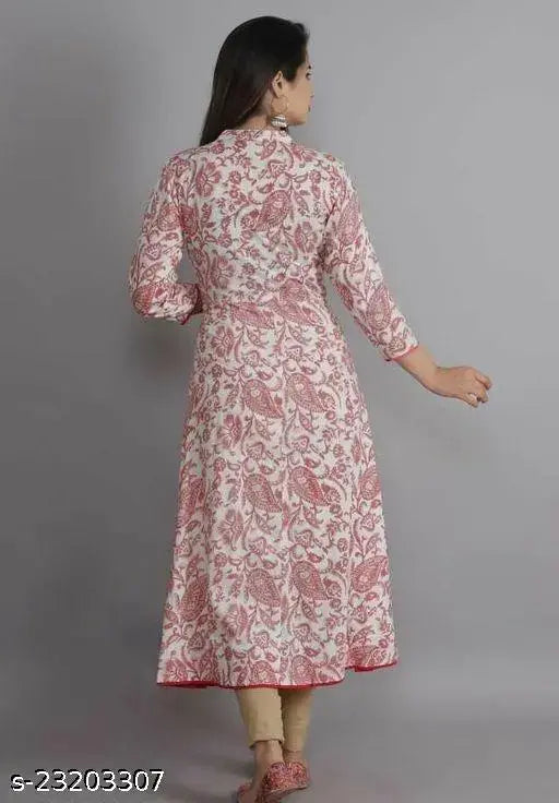 Rayon printed kurti with three-quarter sleeves, fashionable Indian clothing for women in S, M, L, XL, XXL, XXXL sizes