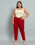 Cotton women's jeggings, solid color stretchable pants trousers in various sizes (S-5XL), made in India