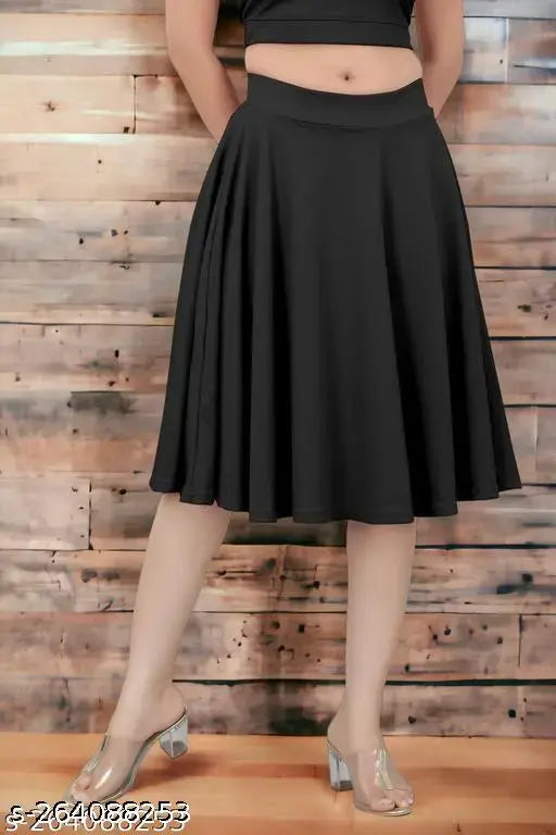 Lyocell self-design net skater skirt for women, classic stretchy and all-time trendy