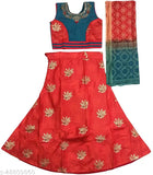 Pink taffeta silk lehenga with jacquard dupatta and net sleeves, embellished with zari and diamond work - traditional Indian attire for 3-4 year old girls