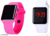 Stylish professional digital watch combo for kids, free size dual-function digital watches for boys and girls from China