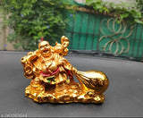 Poly resin laughing buddha potali and 3 sets of Indian lucky coins for wealth and prosperity