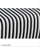 Black and White Striped Polyester Single Bed AC Fleece Blanket - Lightweight, durable, natural dye, high-quality Indian-made blanket for winter use