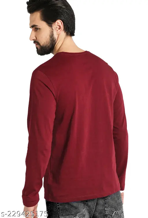 Trond XXL cotton-blend full sleeve t-shirt, navy blue with printed design, stylish men's fashion apparel