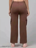 Brown rayon cargo pant for women - fashionable, comfortable, and versatile for various occasions