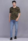 Green camouflage AXOLOTL men's cotton & polyester t-shirt (pack of 2), perfect for sports, gym or military wear