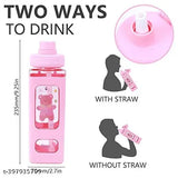 White, eco-friendly Atarangi Kawaii bear water bottle (700ml), stylish and cute kids' bottle with straw and personalized sticker