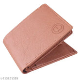 Brown faux leather mens wallet, high quality & durable, 2 compartments for men's essentials