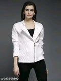Women's solid polycotton checked full-sleeve zipper jacket, long sleeve jacket for women on hanger