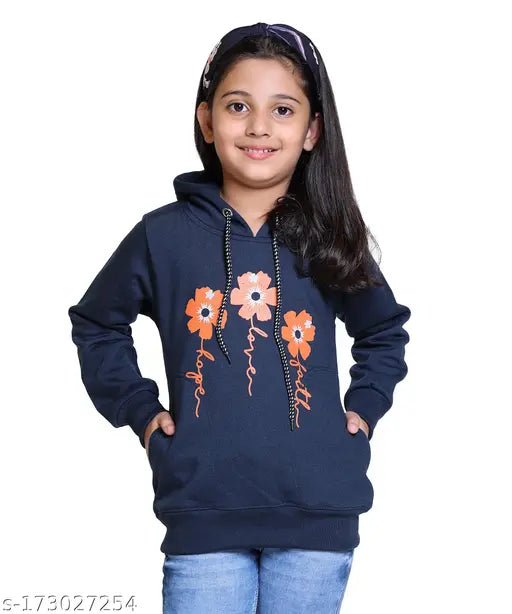 Wool long sleeve kids hoodie with printed net pattern, size 3-4 years origin India
