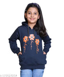 Wool long sleeve kids hoodie with printed net pattern, size 3-4 years origin India